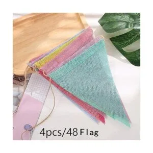 ToBeIT Banderines triangulares con colgante de arpillera