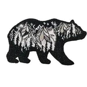 Parche para planchar en la naturaleza con diseño de oso_1