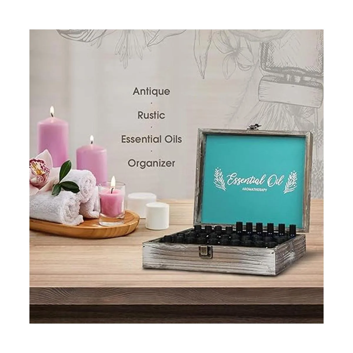 J JACKCUBE DESIGN MK588A Caja de madera rústica