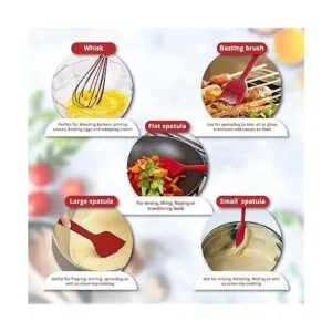 K G Juego de 11 utensilios de cocina de silicona de