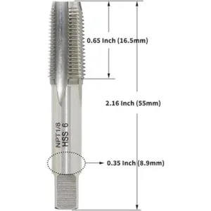 Grifo de rosca de tubo cónico 18 27 NPT de alta velocidad_2