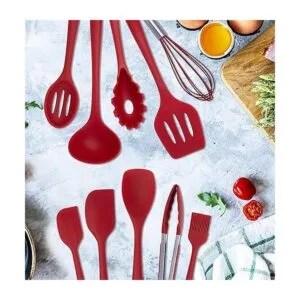 K G Juego de 11 utensilios de cocina de silicona de