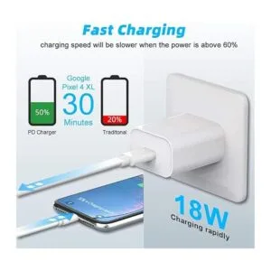 Cargador de pared rápido USB C compatible con Google Pixel