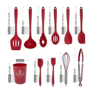 K G Juego de 11 utensilios de cocina de silicona de