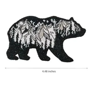 Parche para planchar en la naturaleza con diseño de oso_2