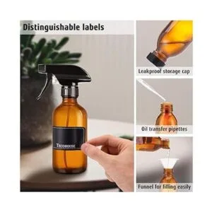 Tecohouse Botella de espray de vidrio de 8 onzas para_4