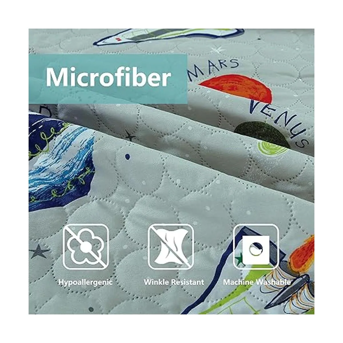 Juego de colcha de 3 piezas con diseño de galaxia y