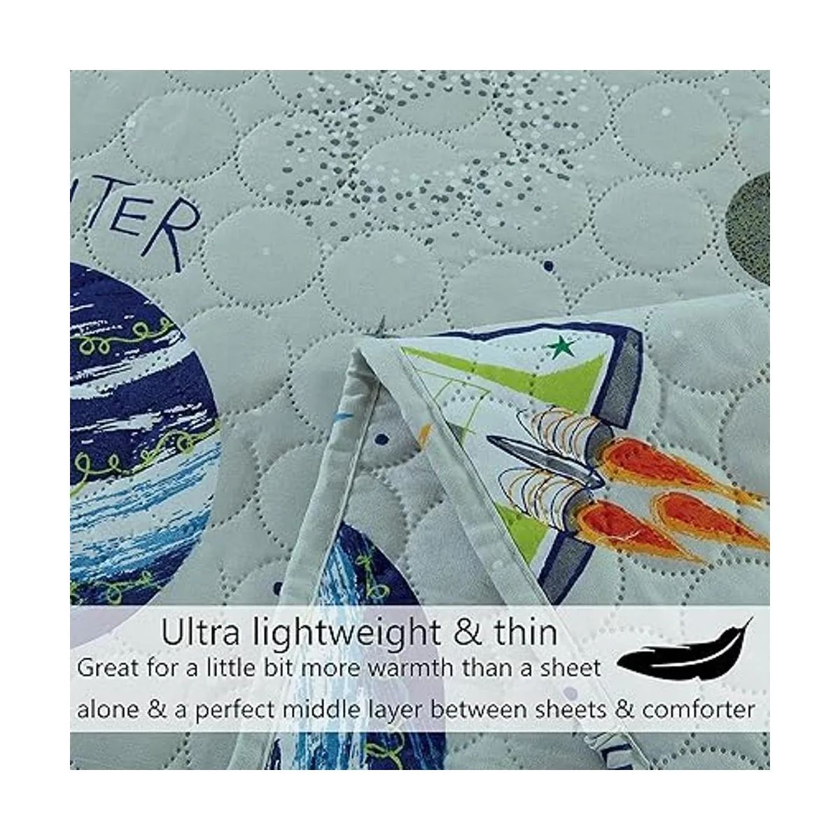 Juego de colcha de 3 piezas con diseño de galaxia y