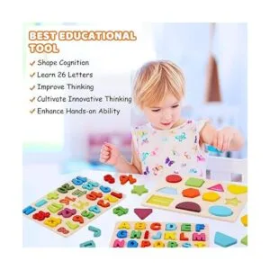 LENNYSTONE Rompecabezas de madera para niños pequeños_2