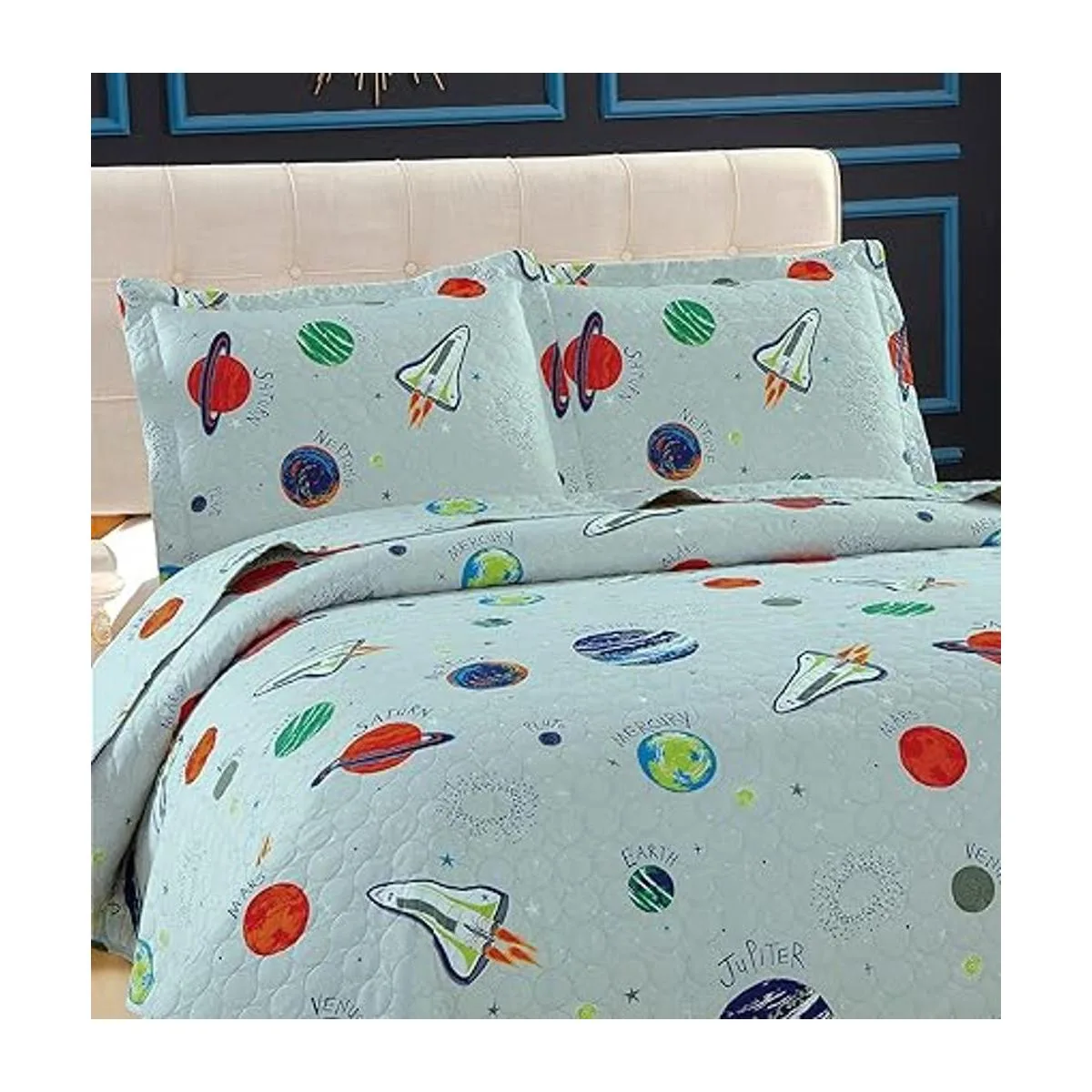 Juego de colcha de 3 piezas con diseño de galaxia y