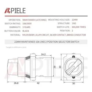 APIELE Paquete de 2 Interruptor selector de 2 posiciones_2