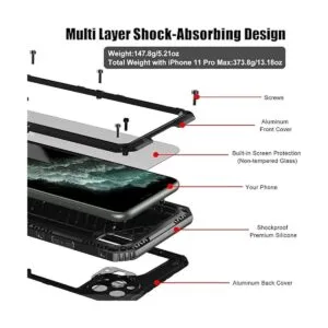 Beasyjoy Funda de metal impermeable para iPhone 11 Pro_2