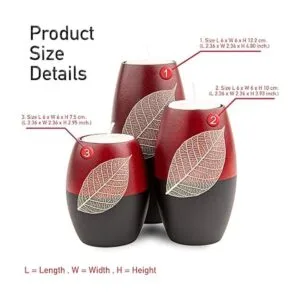 IYARA CRAFT 3 portavelas de madera decorativos con hoja_2