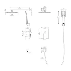 SOKA Juego de grifo de ducha negro de 10 pulgadas con