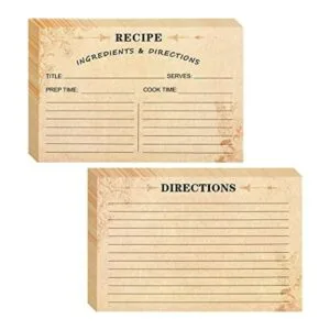Paquete de 80 tarjetas de receta 4 x 6 pulgadas tarjetas