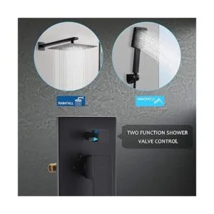 SOKA Juego de grifo de ducha negro de 10 pulgadas con