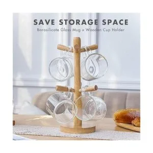 Aquach Juego de 4 tazas de café de 12 onzas incluye árbol_2