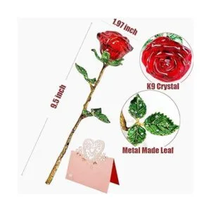 Regalo de rosa roja para ella rosa de cristal K9 con_2