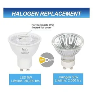 Simba Lighting Bombilla LED GU10 de 5 W regulable paquete