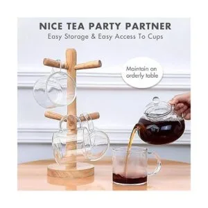 Aquach Juego de 4 tazas de café de 12 onzas incluye árbol_3