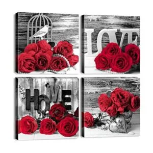 Lienzo floral enmarcado para decorar paredes cuadros_1