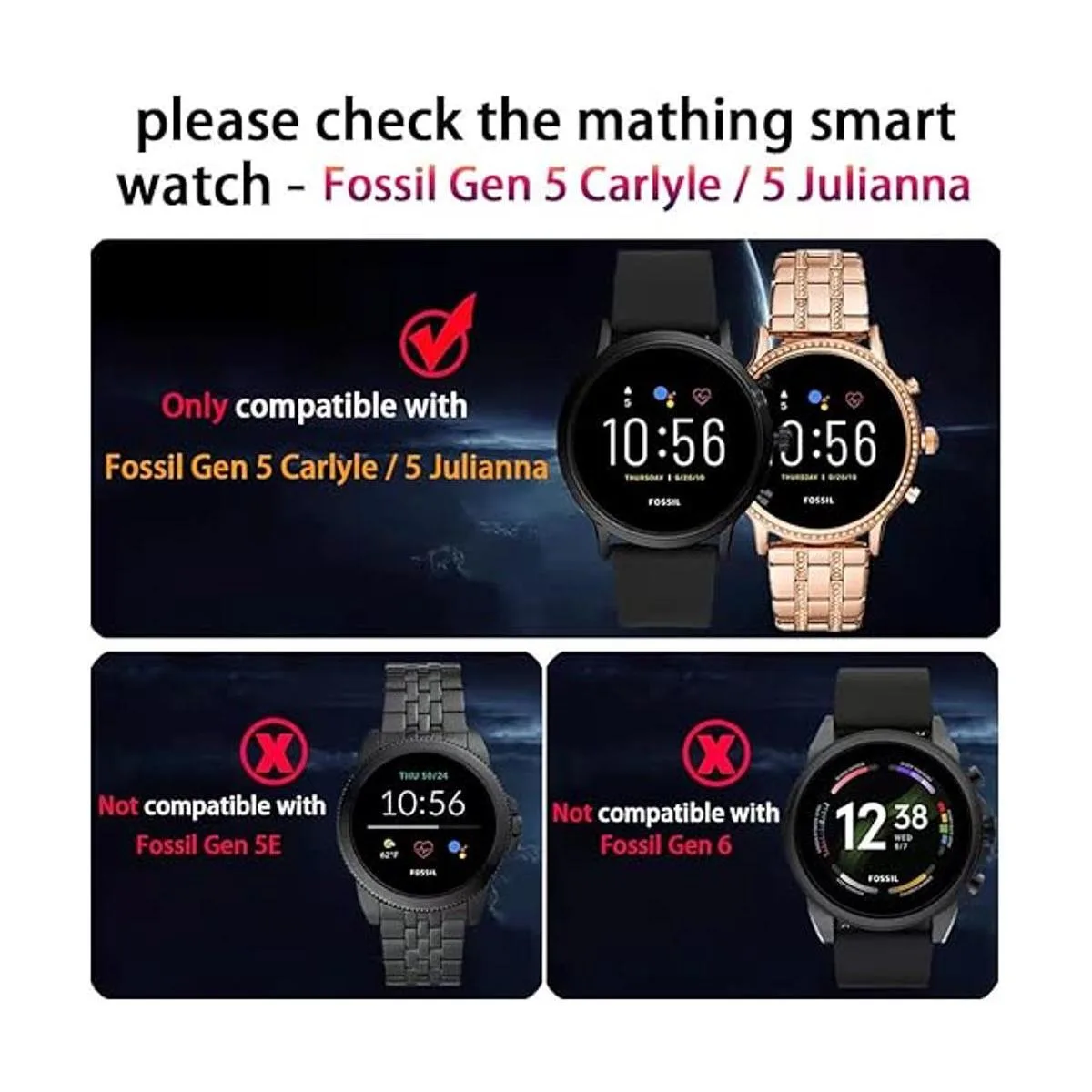 Suoman Paquete de 3 fundas para reloj Fossil Gen 5_2