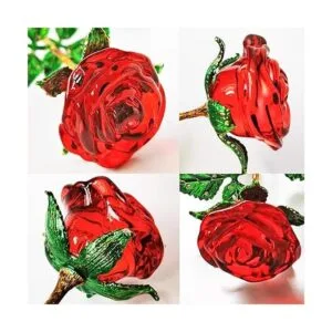 Regalo de rosa roja para ella rosa de cristal K9 con_3