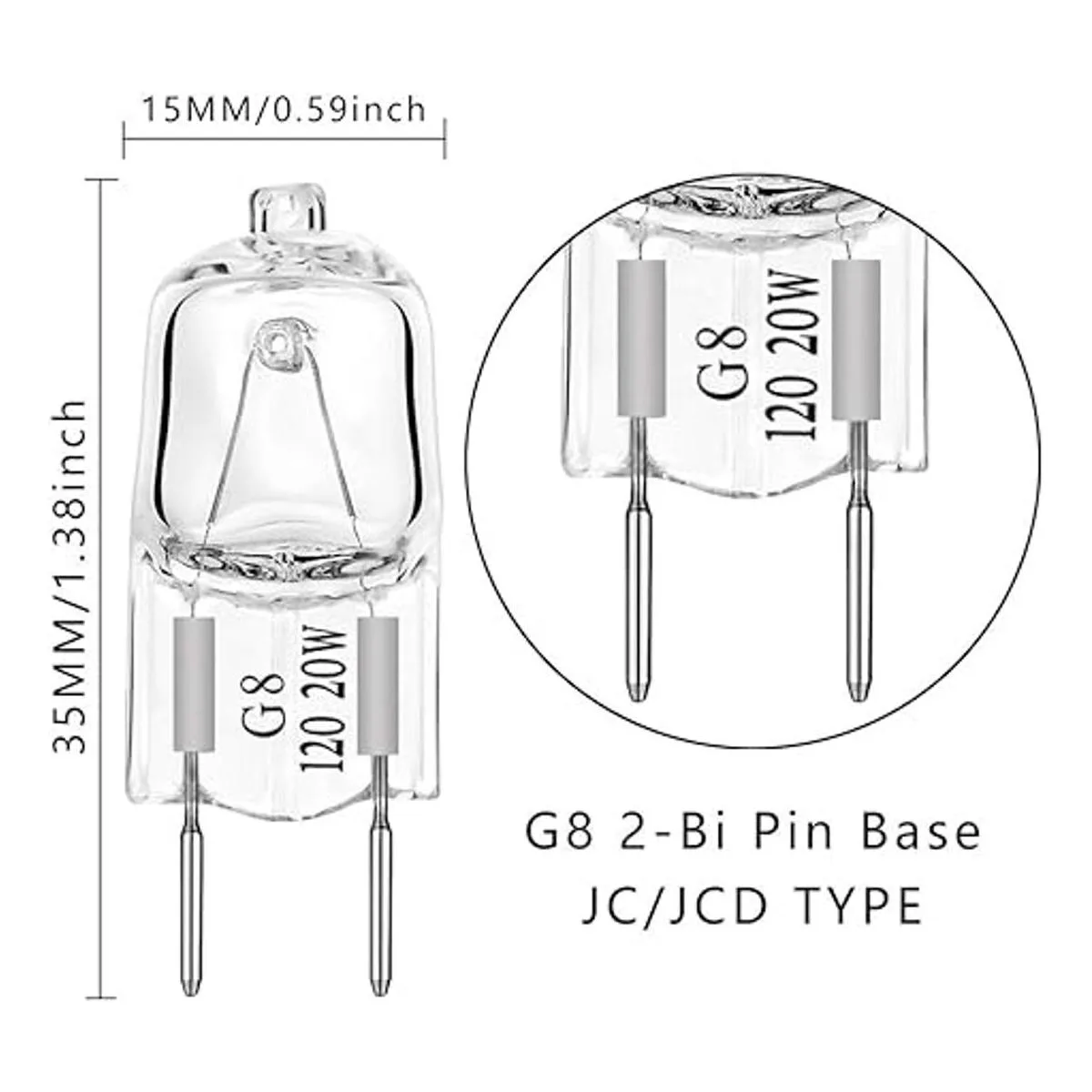 Bombillas G8 de 20 vatios y 120 voltios bombilla halógena_2