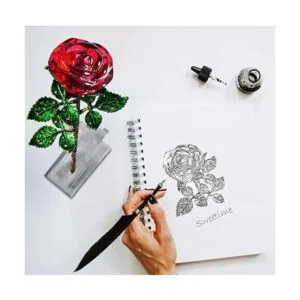 Regalo de rosa roja para ella rosa de cristal K9 con_6