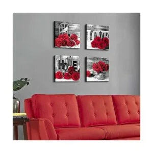 Lienzo floral enmarcado para decorar paredes cuadros_3