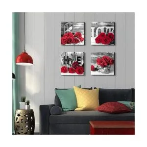 Lienzo floral enmarcado para decorar paredes cuadros_2