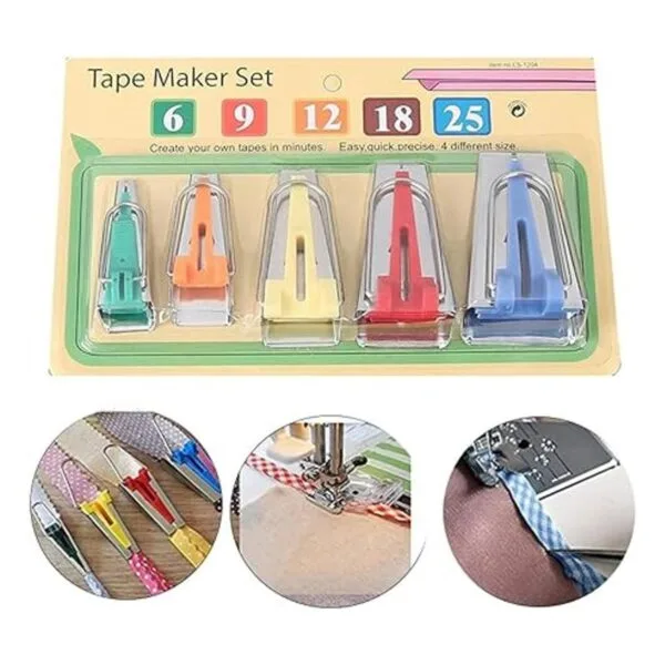 Kit de fabricación de cinta bias de 5 tamaños 14 pulgadas_2