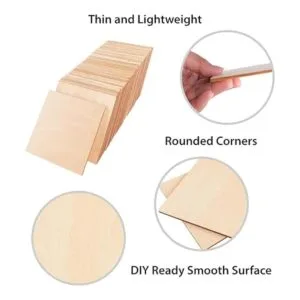 Paquete de 50 piezas cuadradas de madera sin terminar en_5