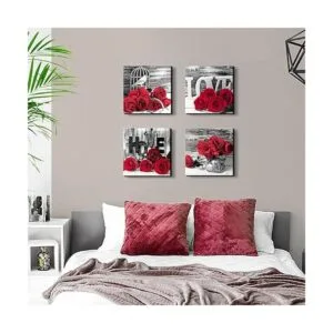 Lienzo floral enmarcado para decorar paredes cuadros_4