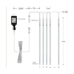 Kwaiffeo Luces de lluvia de meteoros para exteriores 8_3
