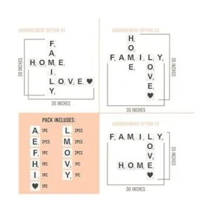 Decoración de pared rústica grande de Scrabble Farmhouse_3