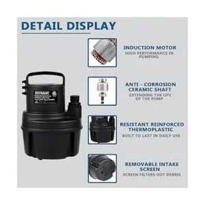 EXTRAUP Bomba sumergible portátil de 16 HP 1370GPH de_3