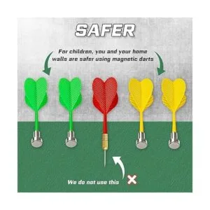 Tablero de dardos magnético 12 dardos magnéticos rojo_4