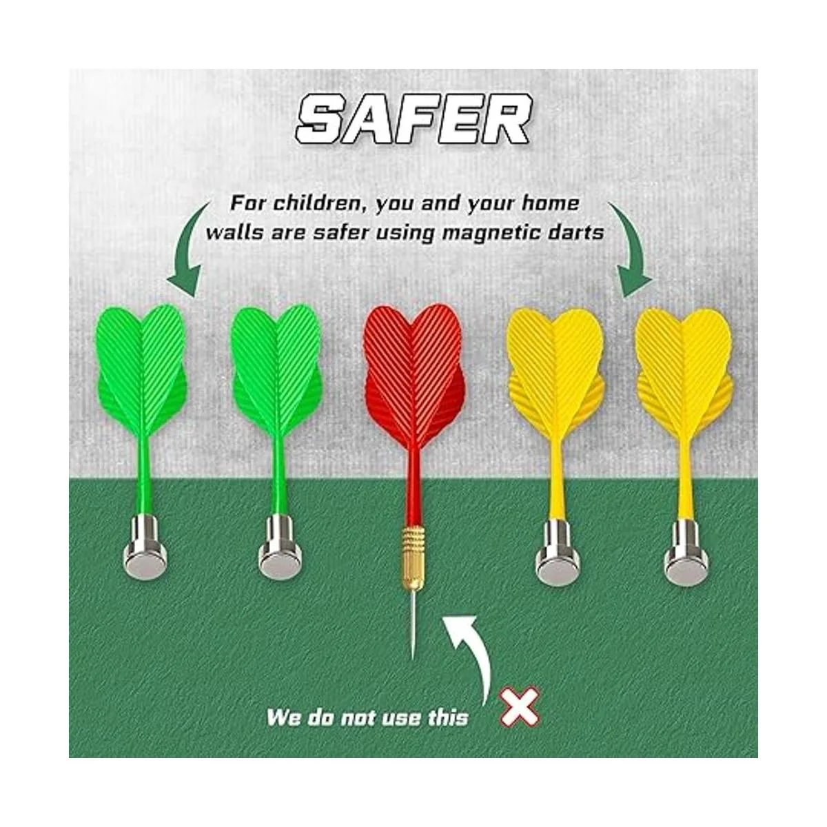 Tablero de dardos magnético 12 dardos magnéticos rojo_4