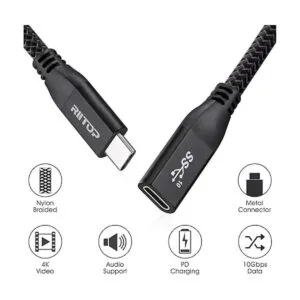 Cable de extensión USB C de 5.9 ft RIITOP USB tipo C_2