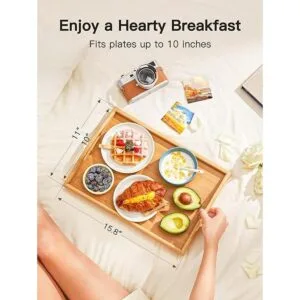 Pipishell Bandeja de cama de bambú con patas plegables_3