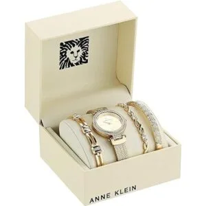 Anne Klein Womens Premium Crystal Accented Watch and_2
