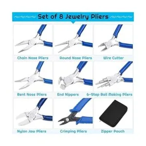 Shynek Alicates para joyería 8 piezas alicates para