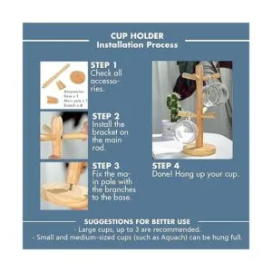 Aquach Juego de 4 tazas de café de 12 onzas incluye árbol_6