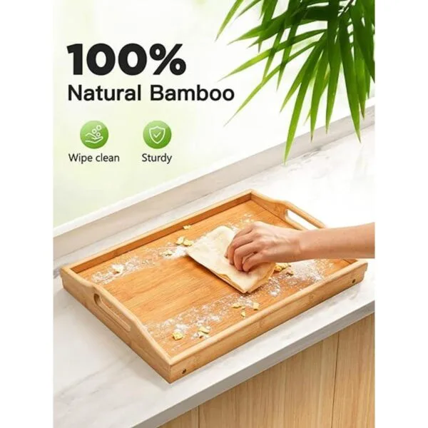 Pipishell Bandeja de cama de bambú con patas plegables_4