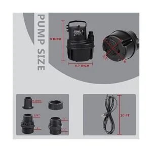 EXTRAUP Bomba sumergible portátil de 16 HP 1370GPH de_5