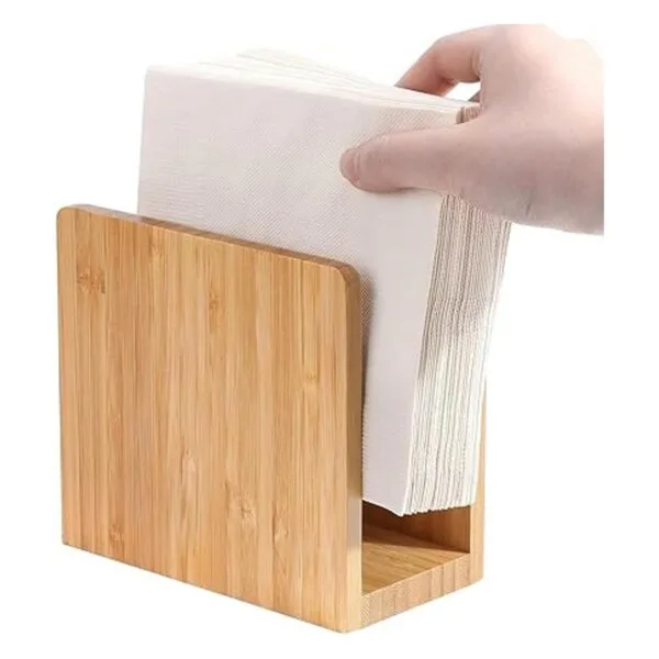 MaxGear Servilletero de bambú para mesas dispensador de