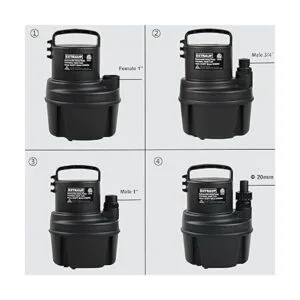 EXTRAUP Bomba sumergible portátil de 16 HP 1370GPH de_4