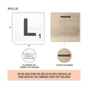 Decoración de pared rústica grande de Scrabble Farmhouse_2