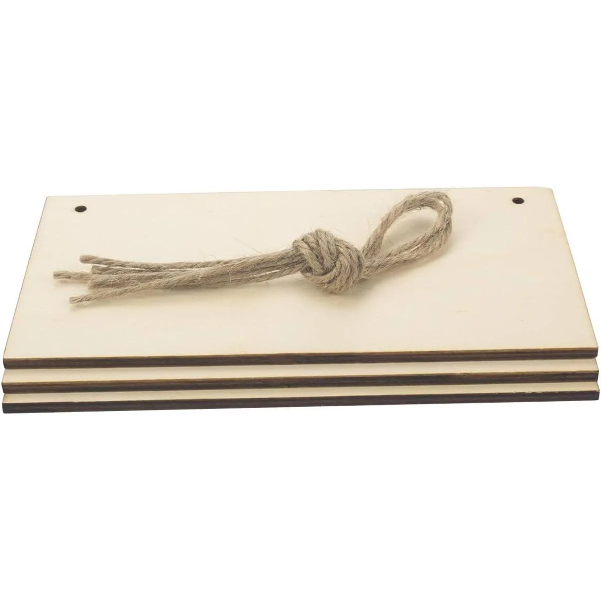 JANOU 3 letreros de madera sin terminar rectangulares para